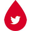 Kropla krwi z logo twitter