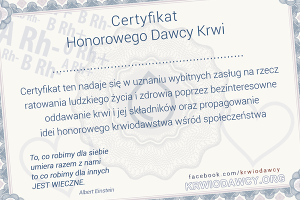 Wzór certyfikatu
